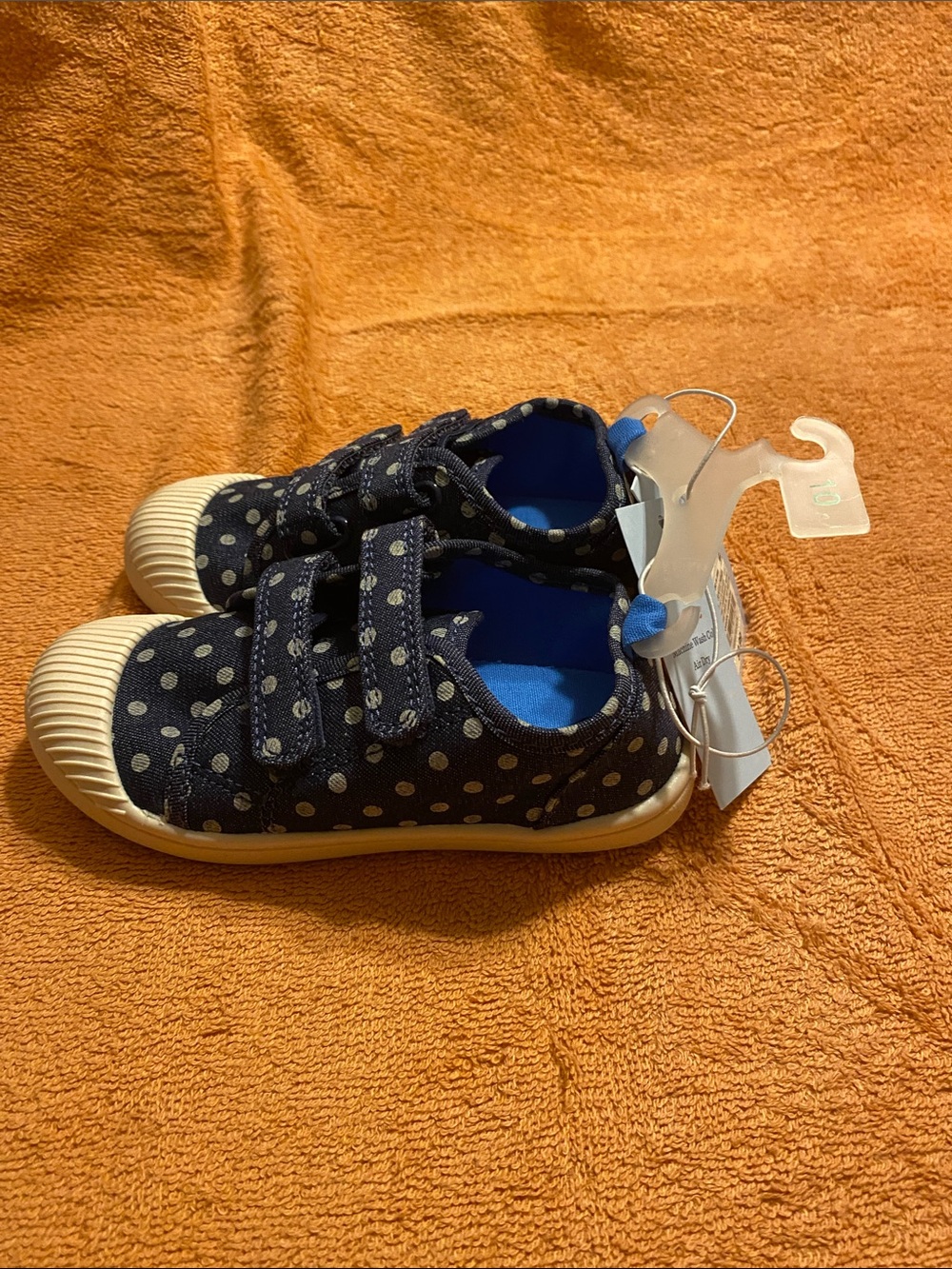 Cat & jack Navy Polka Dot Velcro Sneakers - Picture 3 of 4